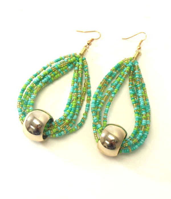 Multi seed bead cord earring