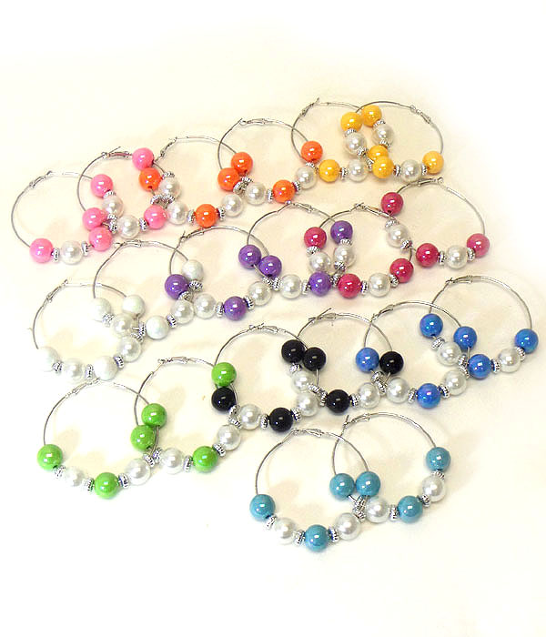 Pearl mix wire hoop 11 pair earring set mens jewelry