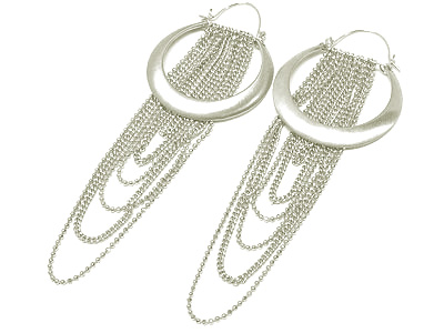 Metal simple style arc shape and multi strand deco earring 