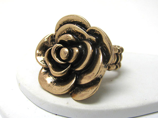 Metal flower stretch ring