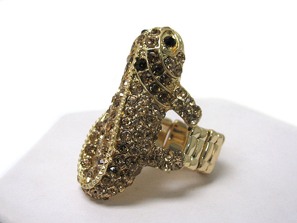 Crystal stud salamandroid stretch ring