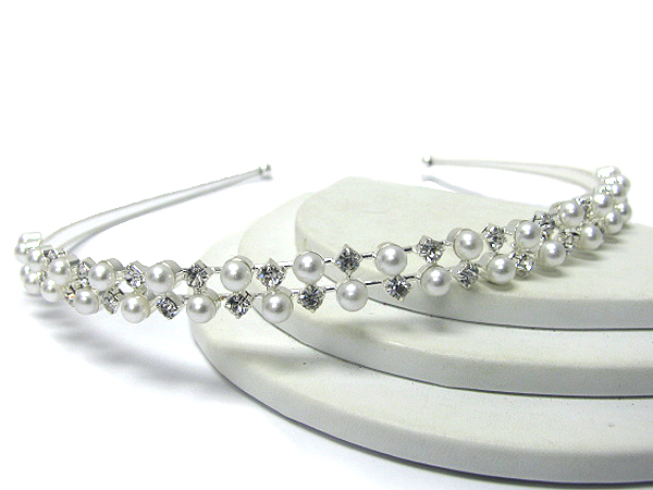 Crystal and pearl deco headband