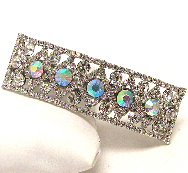 Rhinestone and crystal square hair pin