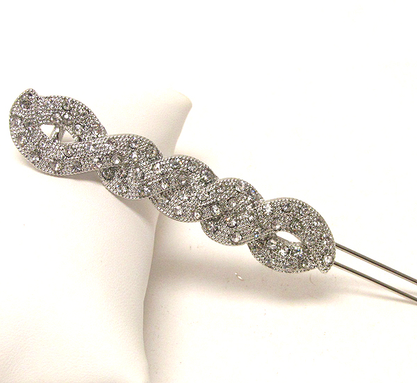 Crystal deco twist hair pin