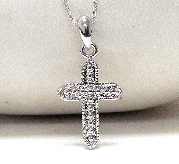 Made in korea whitegold plating cross pendant necklace
