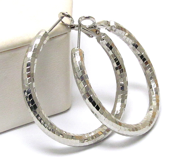 Mirror metal hollow hoop earring - hoops