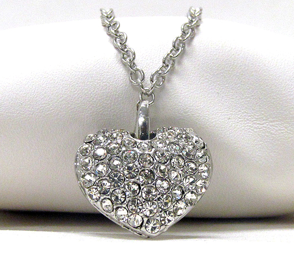 Crystal heart pendant necklace