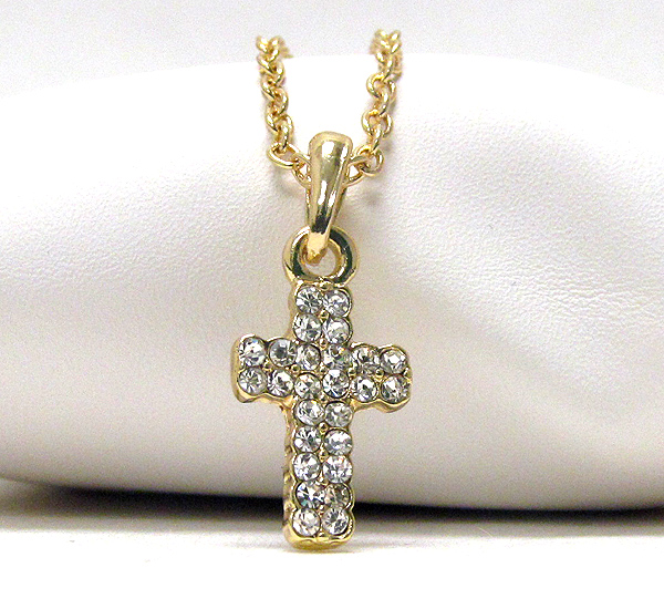 Crystal cross pendant necklace