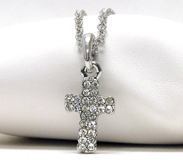 Crystal cross pendant necklace