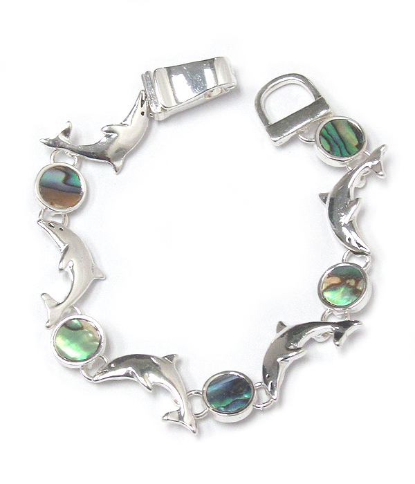 Abalone dolphin magnetic bracelet 