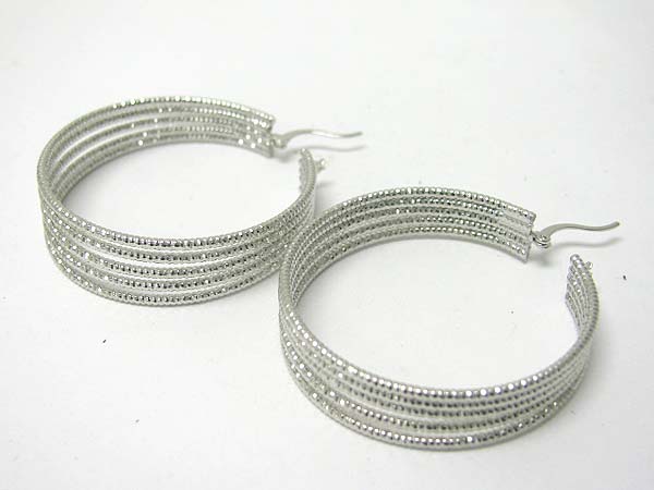 Multi metal wire hoop earring - hoops