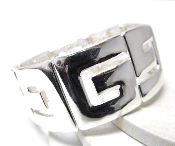 G letter patern silver taylor design stretch bracelet