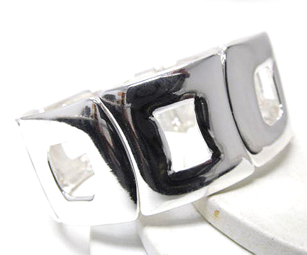 Square and rectangle silver taylor design stretch bracelet