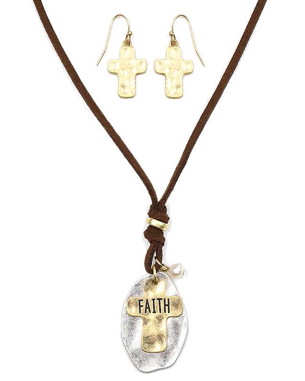 Handmade cross necklace set - faith