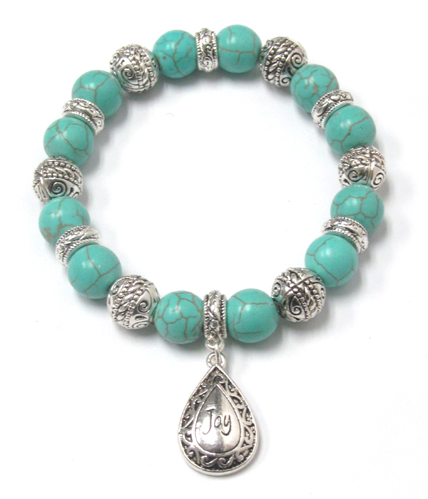Joy multi beads charm barcelet 