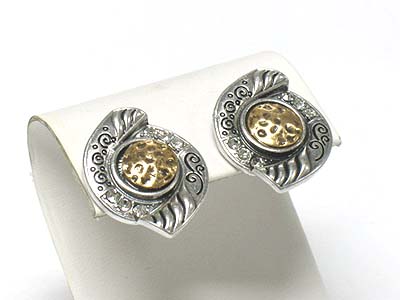 Two tone metal casting earring