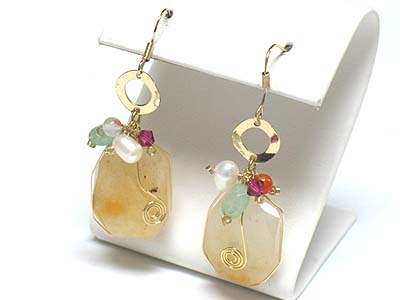 Semi precious stone drop earring