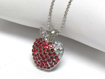 Crystal apple pendant necklace