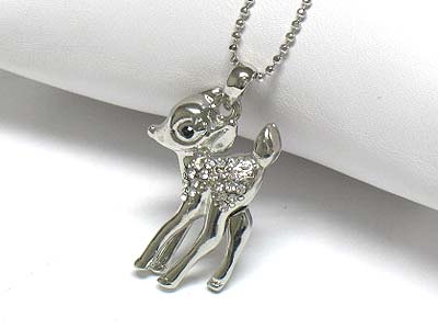 Crystal bambi pendant necklace