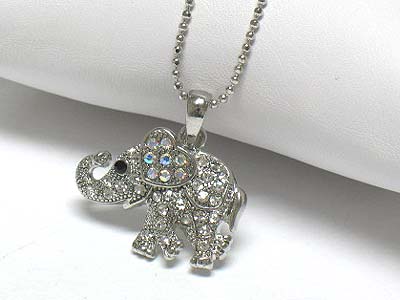 Crystal elephant pendant necklace