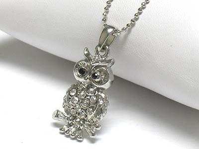 Crystal owl charm bracelet