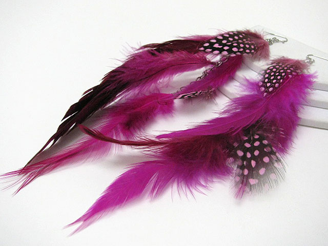 9 inch super long feather drop earring