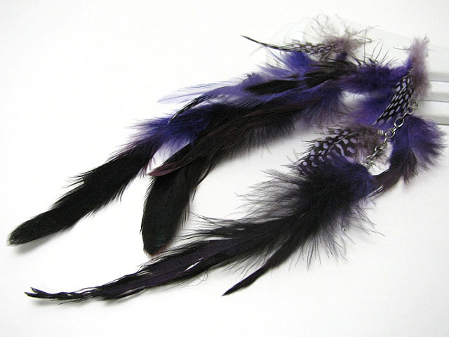 9 inch super long feather drop earring