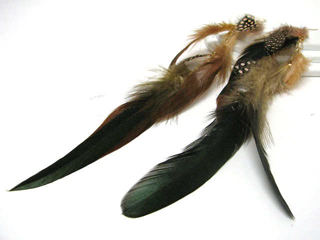 9 inch super long feather drop earring