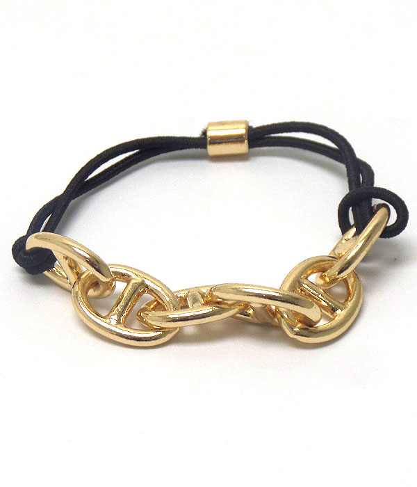 Chain link stretch bracelet or ponytail band