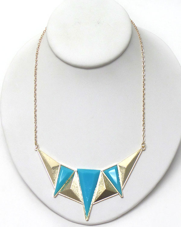Tribal style multi triangle necklace