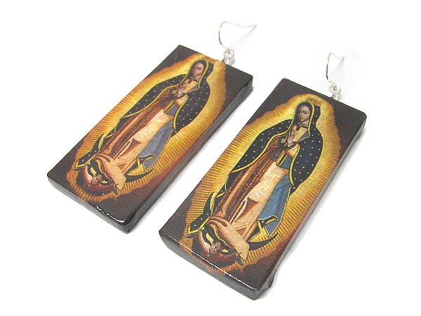 Paper art work wood earring - religion