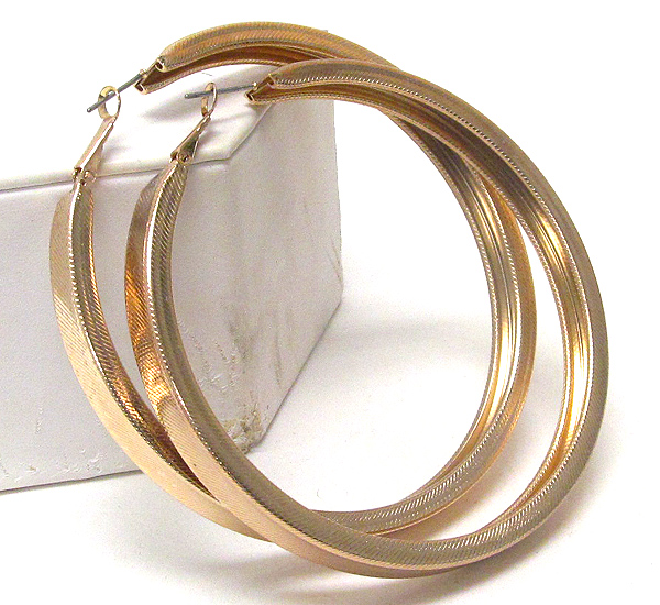 Epoxy deco metal hoop earring - hoops