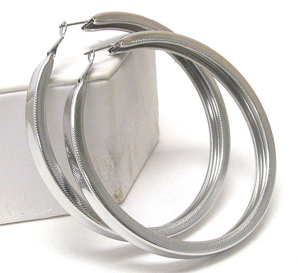 Epoxy deco metal hoop earring - hoops