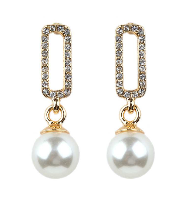 Crystal and pearl drop earring