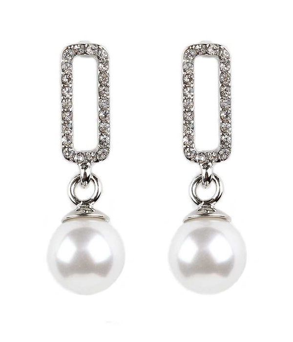 Crystal and pearl drop earring