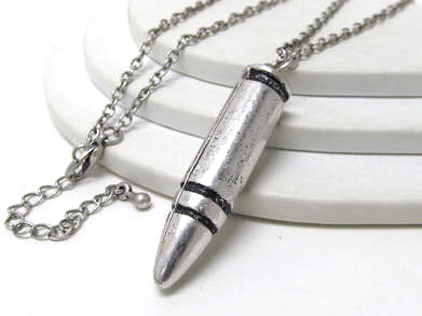 Metal fashion bullet link drop long chain necklace