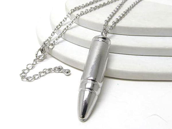 Metal fashion bullet link drop long chain necklace