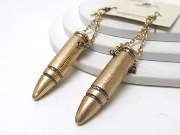 Metal fashion  bullet drop chain earrings