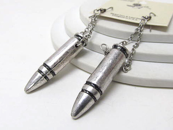 Metal fashion  bullet drop chain earrings