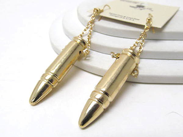 Metal fashion  bullet drop chain earrings