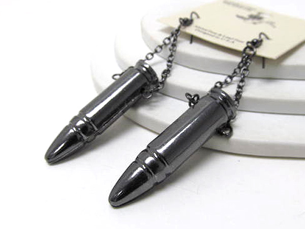 Metal fashion  bullet drop chain earrings