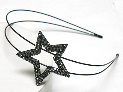 Crystal heart accent metal headband