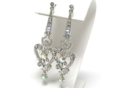 Austrian crystal heart drop earring