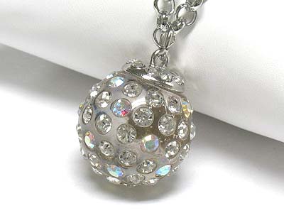 Large size crystal syud acryl ball pendant necklace