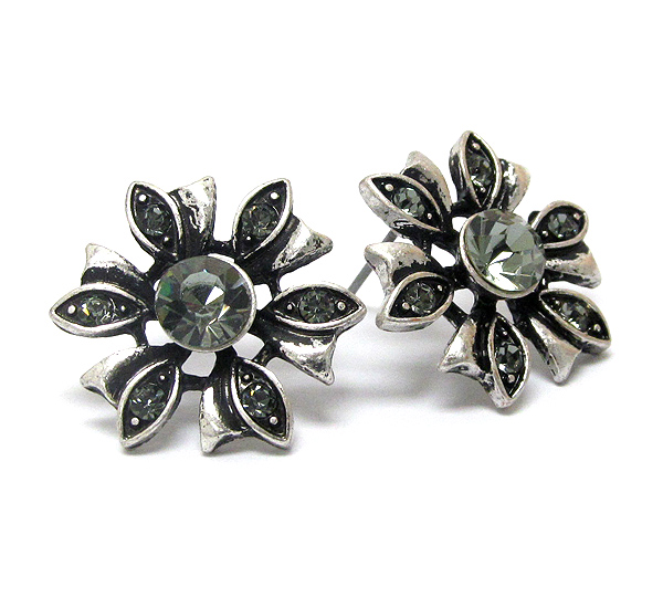 Crystal deco flower earring