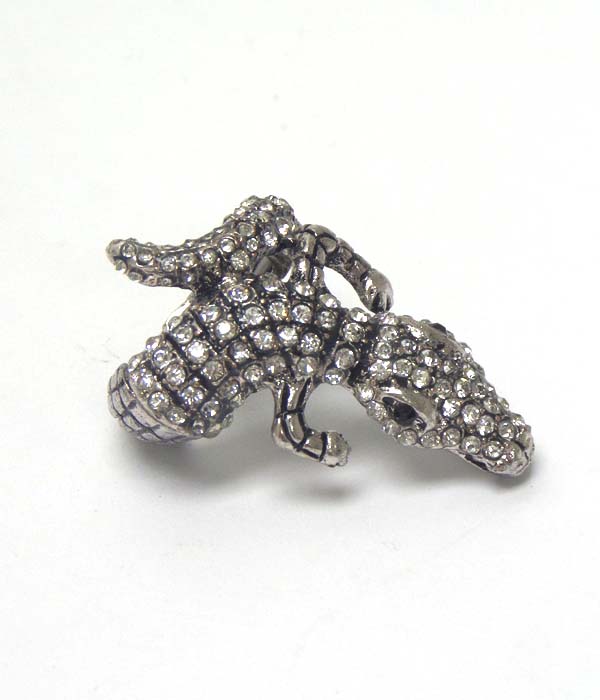 Crystal stud aligator stretch ring