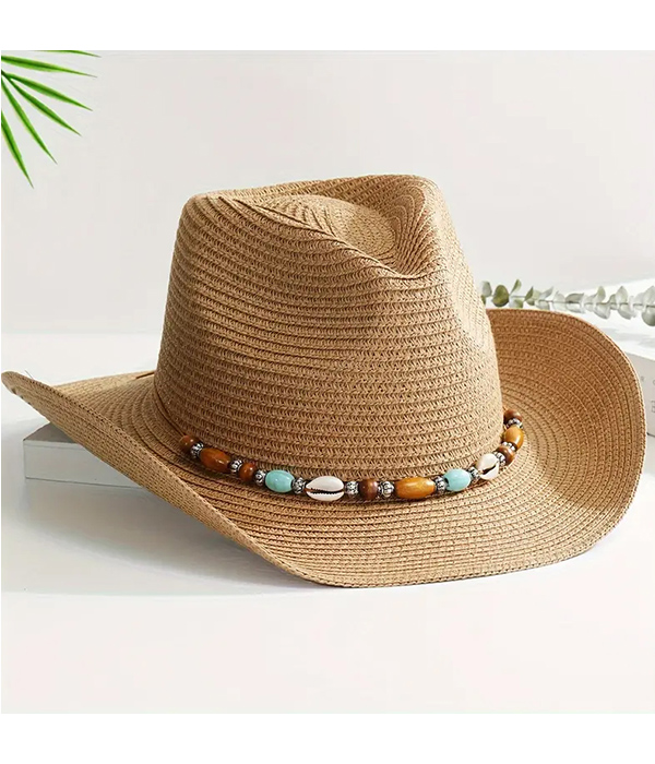 SHELL AND STONE MIX VINTAGE COWBOY HAT
