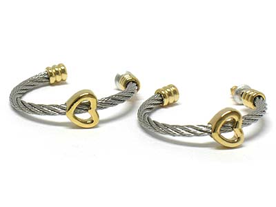 Metal twist single hoop earring - hoops