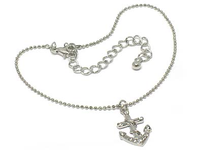 Crystal anchor dangle anklet