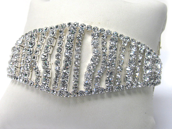 Wide rhinestone bracelet